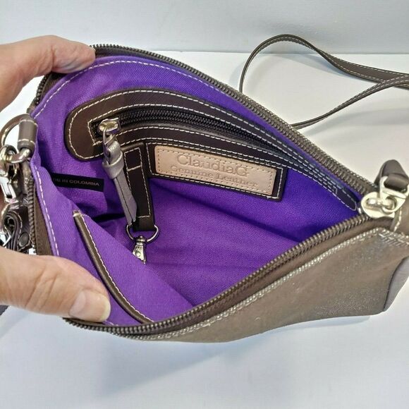 Claudia G Brown Metallic Fabric/Leather Bag - Picture 6 of 7